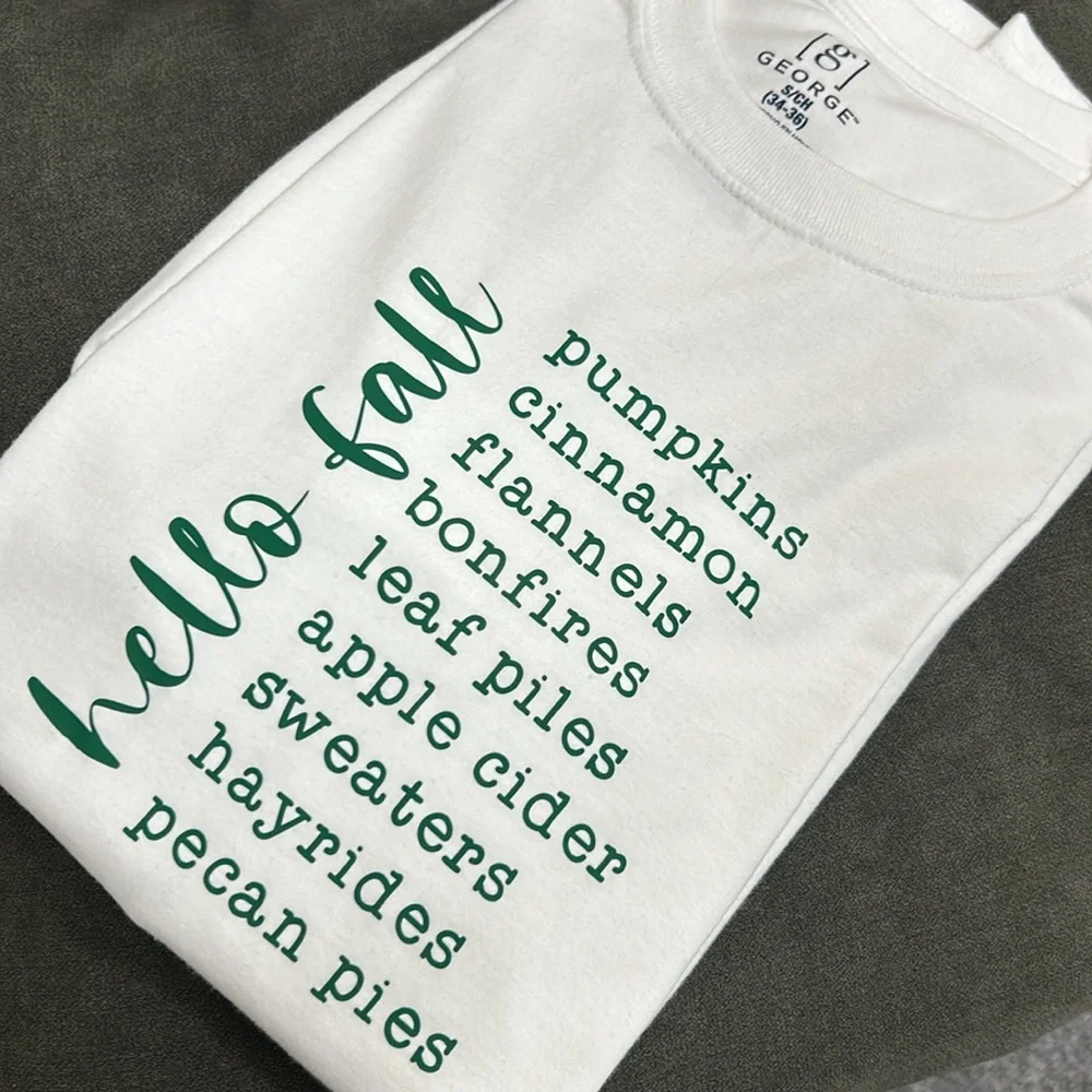 Custom Made White Tee for Fall - Picture 4 of 4
